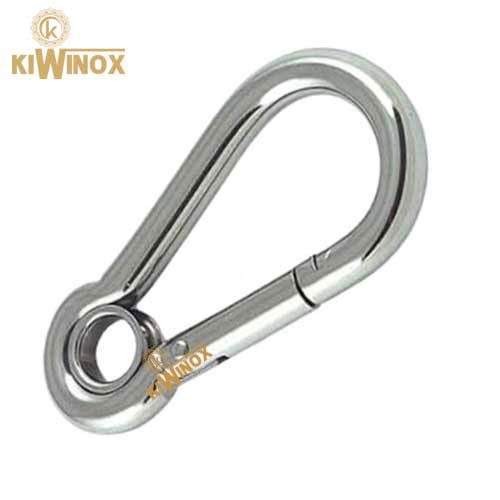 Stainless steel rope sling with loop and safety snap hook